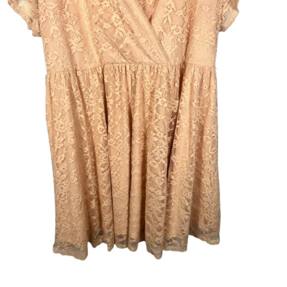 Torrid Womens Faux Wrap Lace Dress‎ Plus Size 3X Pink Feminine Floral Summer - Picture 3 of 8